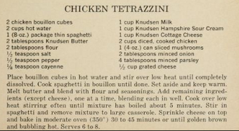 CHICKEN TETRAZZINI