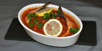 Bulgarian Mackerel in Wine & Tomato Sauce