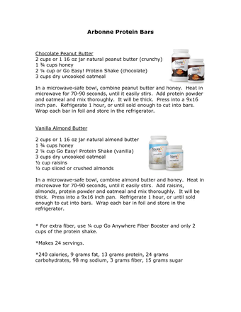 Arbonne Protein Bars