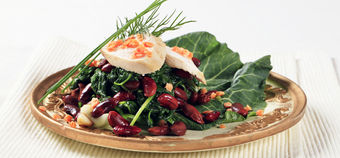 EASY SPINACH AND RED KIDNEY BEAN STIR-FRY