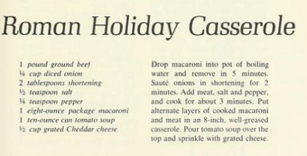 ROMAN HOLIDAY CASSEROLE