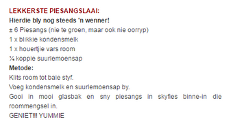 LEKKERSTE PIESANGSLAAI