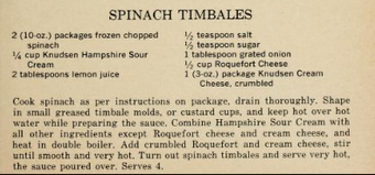 Spinach Timbales