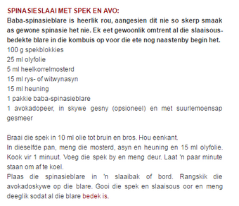 Spinasieslaai met spek en avo