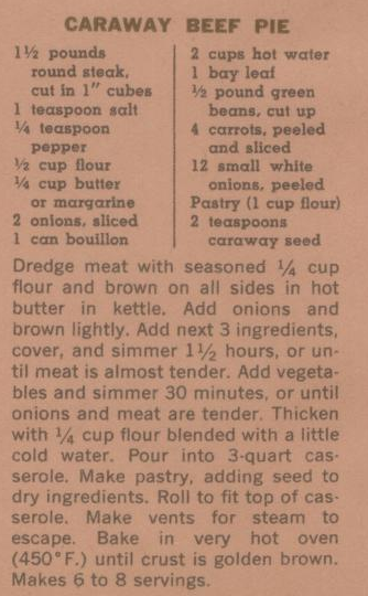 CARAWAY BEEF PIE