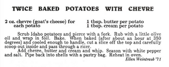 Twice baked potatoes with chevre