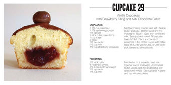Vanilla Cupcakes with Strawberry Fling and Milk Chocolate Glaze