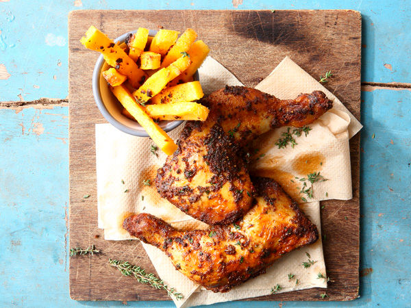 Spicy chicken with polenta chips.jpg