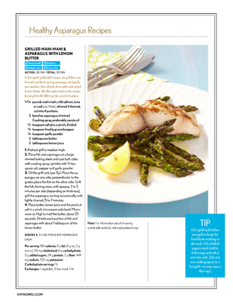 Grilled mahi-mahi & asparagus with lemon butter