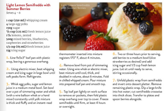 Light lemon semifreddo with summer berries