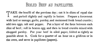 Boiled Beef au Papillotes