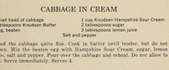 Cabbage in cream