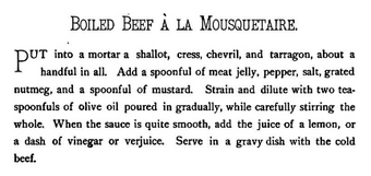 Boiled Beef a la Mousquetaire