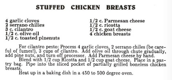 Stuffed chicken breasts
