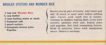 Broiled oysters and rice