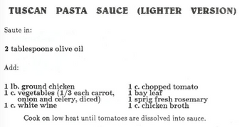 Tuscan Pasta Sauce - Lighter Version