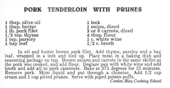 Pork tenderloin with prunes