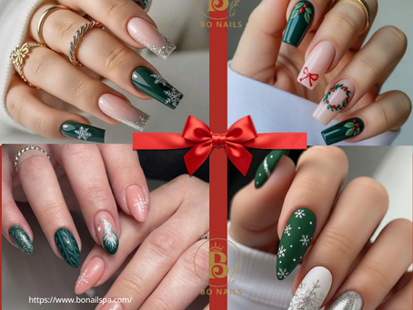 💚 Festliche Weihnachtsnägel in elegantem Tannengrün – bei BO NAILS SPA Berlin 💚