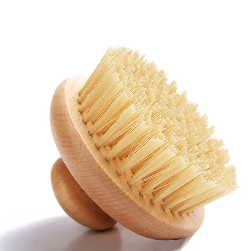Body Brush Natural Boar Bristle Organic Dry Skin Massage Body Brush Bamboo Wet B
