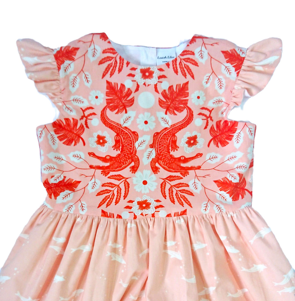 Thumbnail: FLORIDA ALLIGATORS & DOLPHINS DRESS - 6-7 YEARS