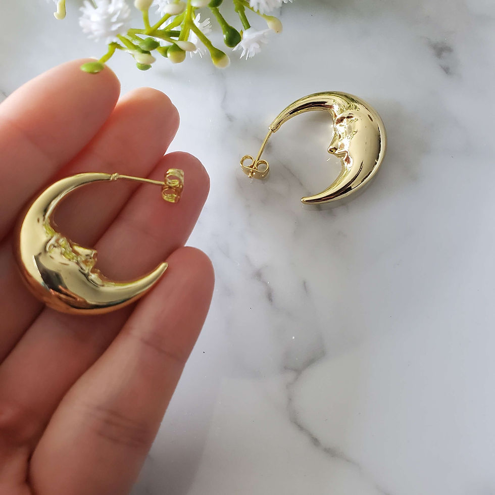 Thumbnail: 3D Moon  Earrings - Nativo