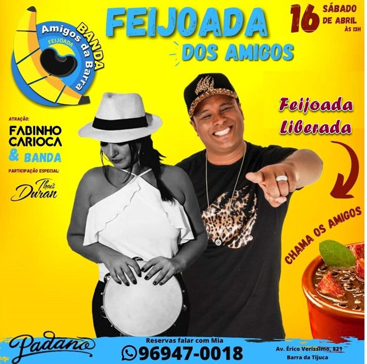 Sábado dia 16 é dia de Esquenta com Feijoada Da Banda Amigos Da Barra
