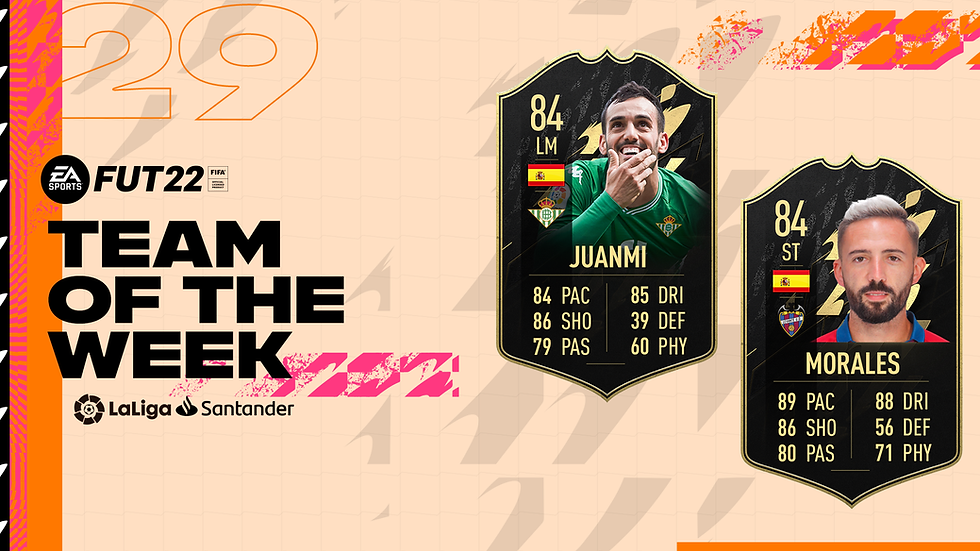 FUT Team da semana 29 tem Juanmi (84) e José Luis Morales (84)