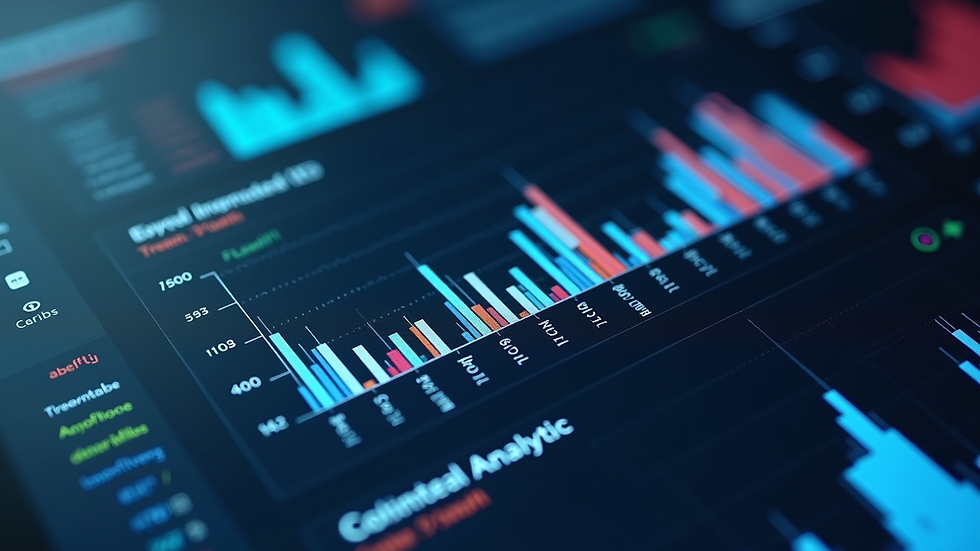 High angle view of a digital marketing dashboard displaying analytics
