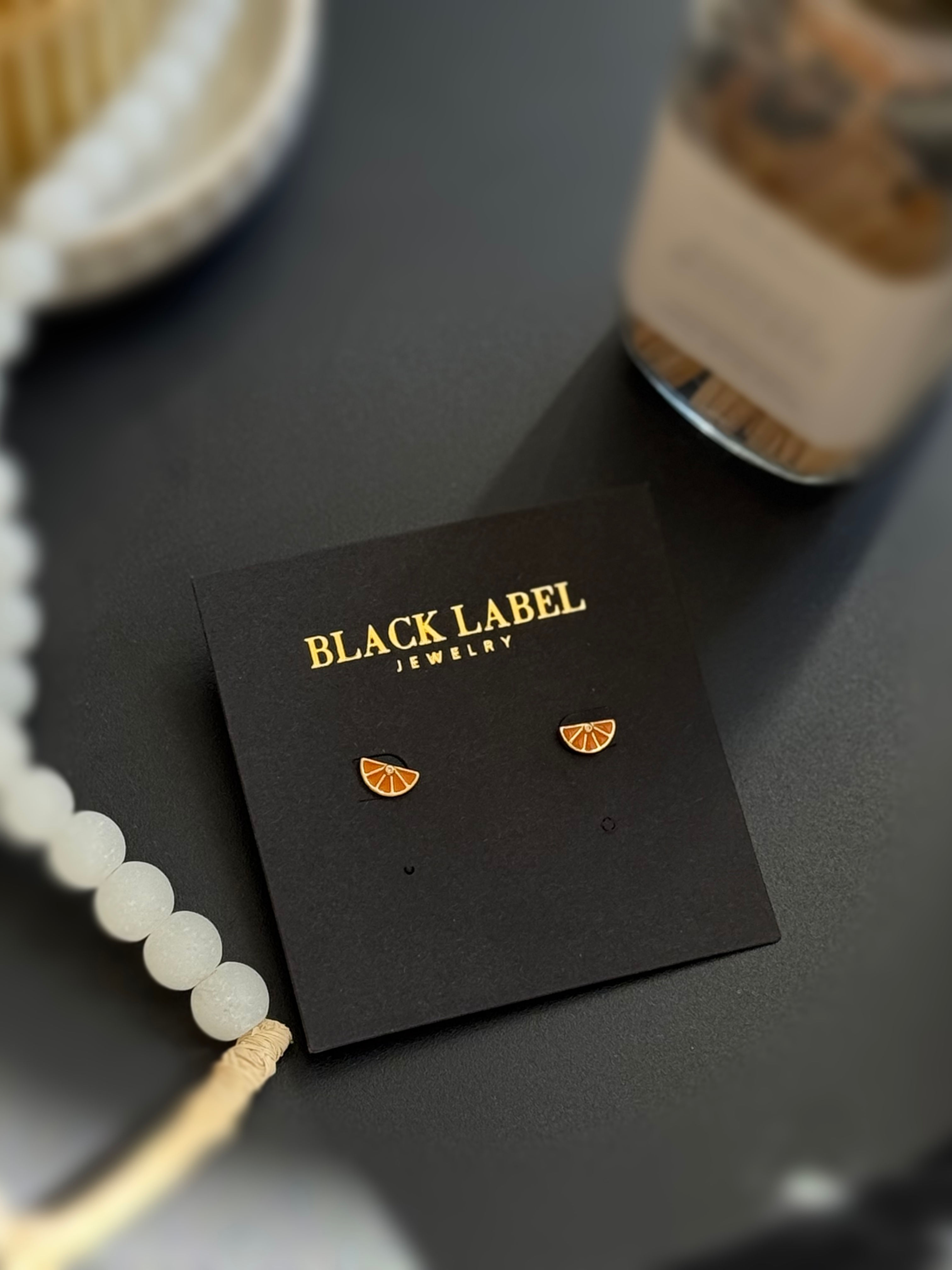 Black Label Stud Earring