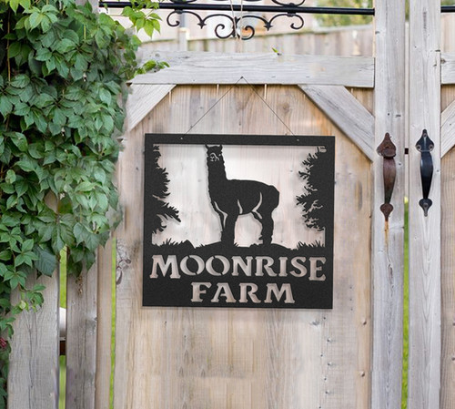 Alpaca Metal Farm Sign | Langley Metal Works