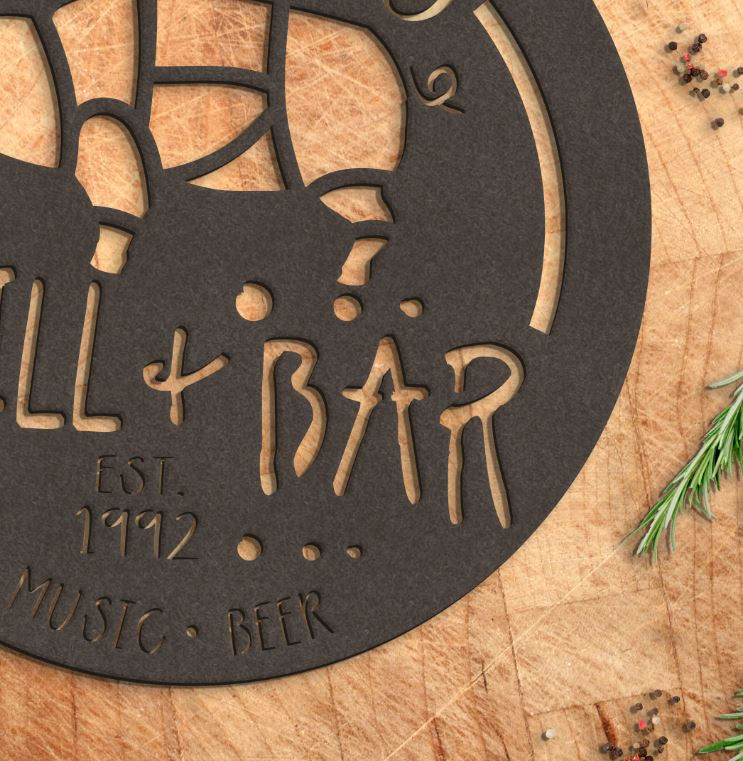 Thumbnail: Custom Bar & Grill Metal Sign, Personalized BBQ Gift