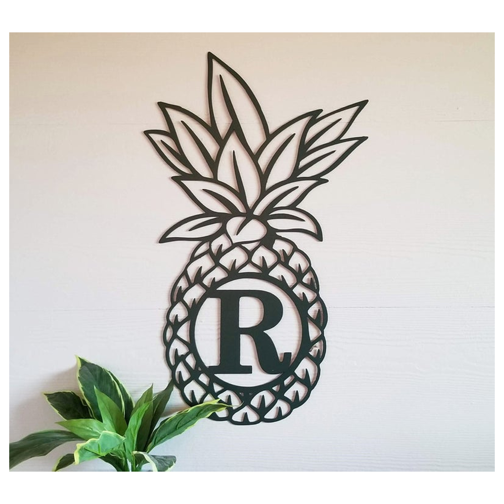 Home & Living Wall Décor Home Décor Pineapple Monogram Metal Monogram