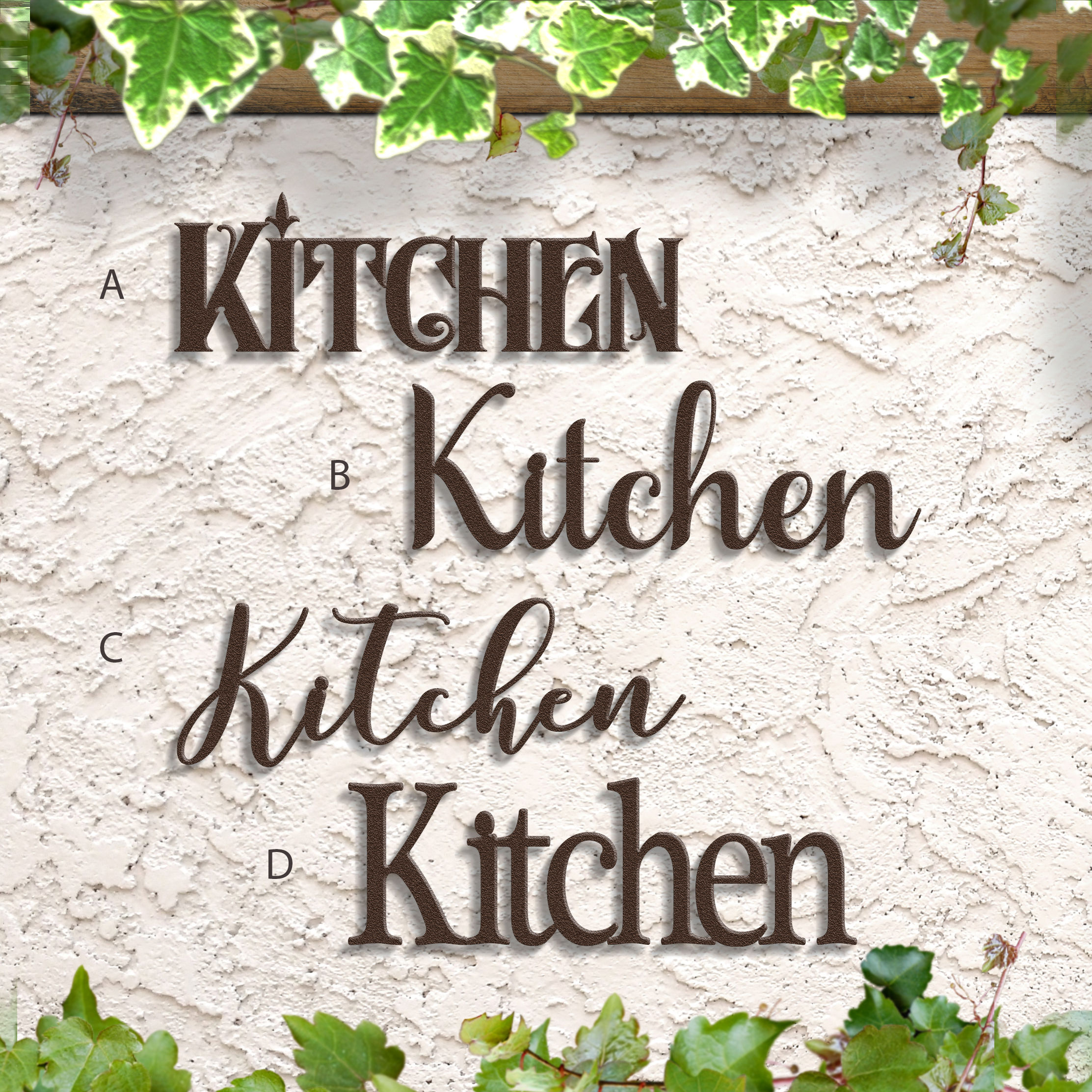 Kitchen Decor, Metal Kitchen Word Sign