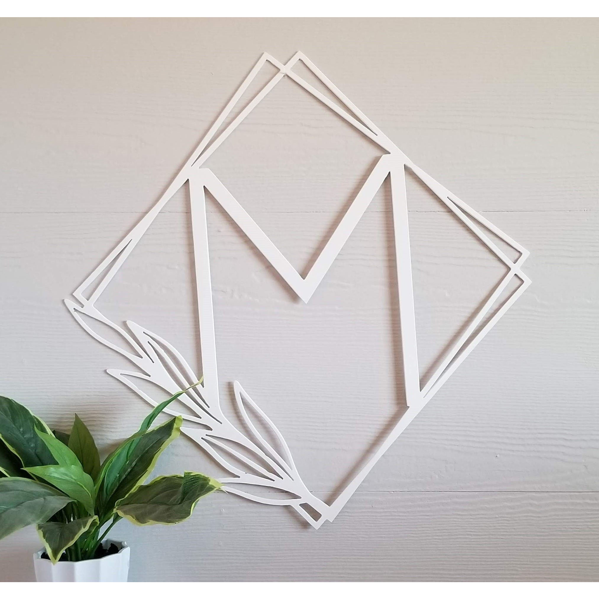 Luxury Elegant Single Letter Metal Sign Monogram Framed Initial Door Letter Sign