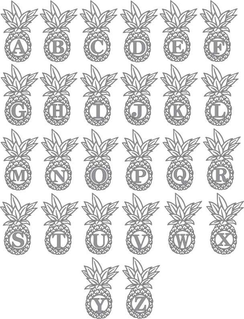 Home & Living Wall Décor Home Décor Pineapple Monogram Metal Monogram