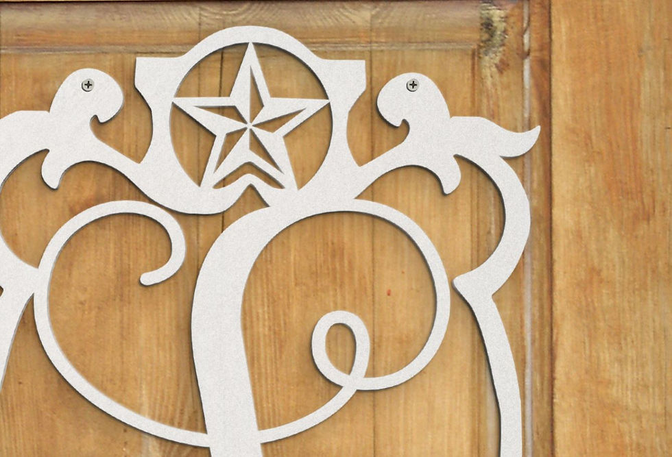Thumbnail: Texas Star Monogram | Metal Monogram | Framed Family Initial | Letter Door Sign