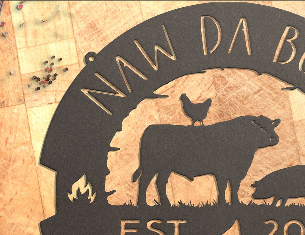 Thumbnail: Personalized Animal Barbeque Sign, Metal Hanging BBQ Gift