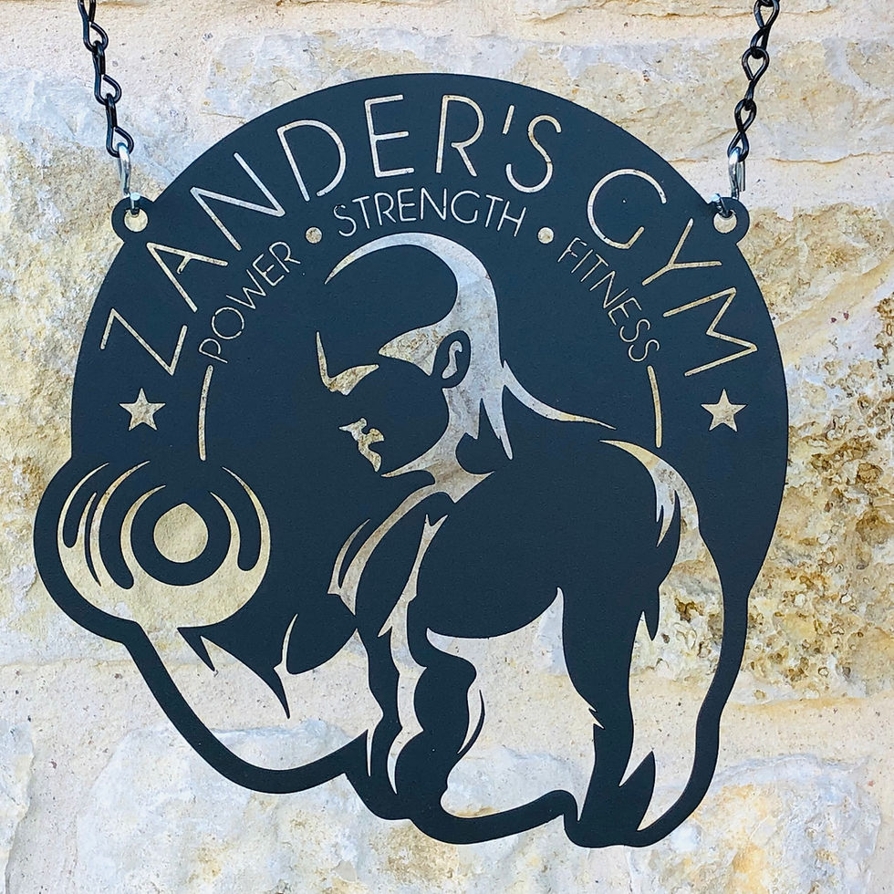 Thumbnail: Custom Metal Men's Weight Lifting Gym Sign