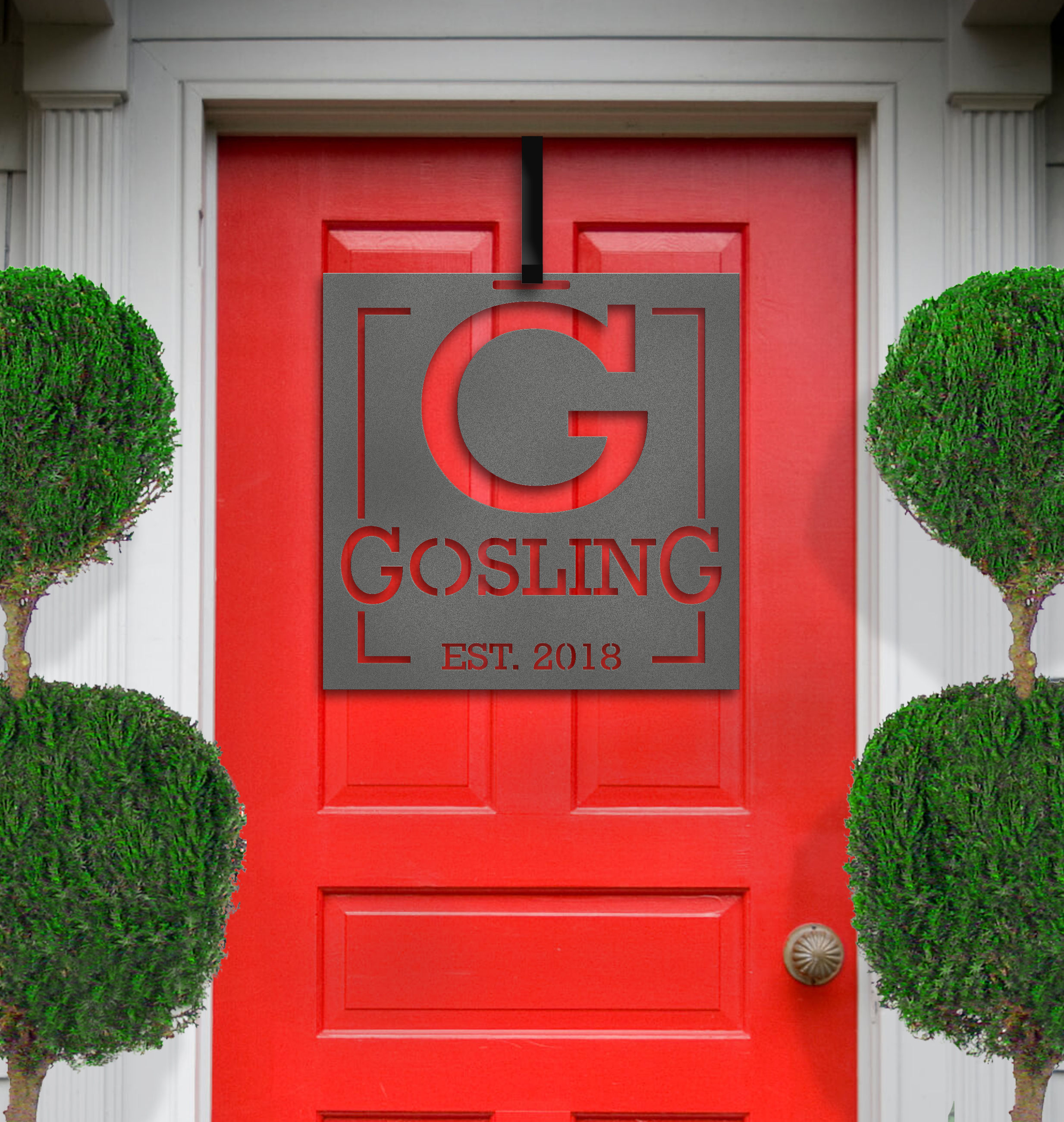 Metal Family Name Sign