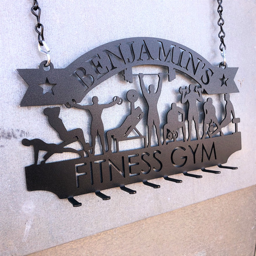 Your Name Metal Gym Equipment Holder Langley Metal Works