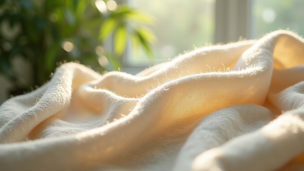 close-up of eco-friendly fabric texture in natural light