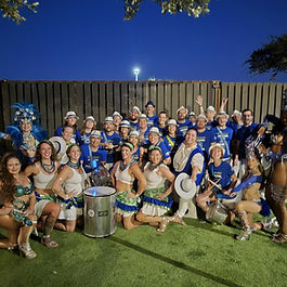 Austin Samba is a group of over 50 drummers and dancers performing the music and dance of Brazilian Carnaval, with styles ranging from Rio to Bahia.

We perform at parades, festivals, charity events, and special occasions, bringing the music, movement, color, pageantry and joy of Carnaval to events throughout the region. While Austin Samba features a group of highly trained drummers and dancers, in the spirit of an authentic Brazilian samba school we are open to the community and offer classes to beginners every year.

