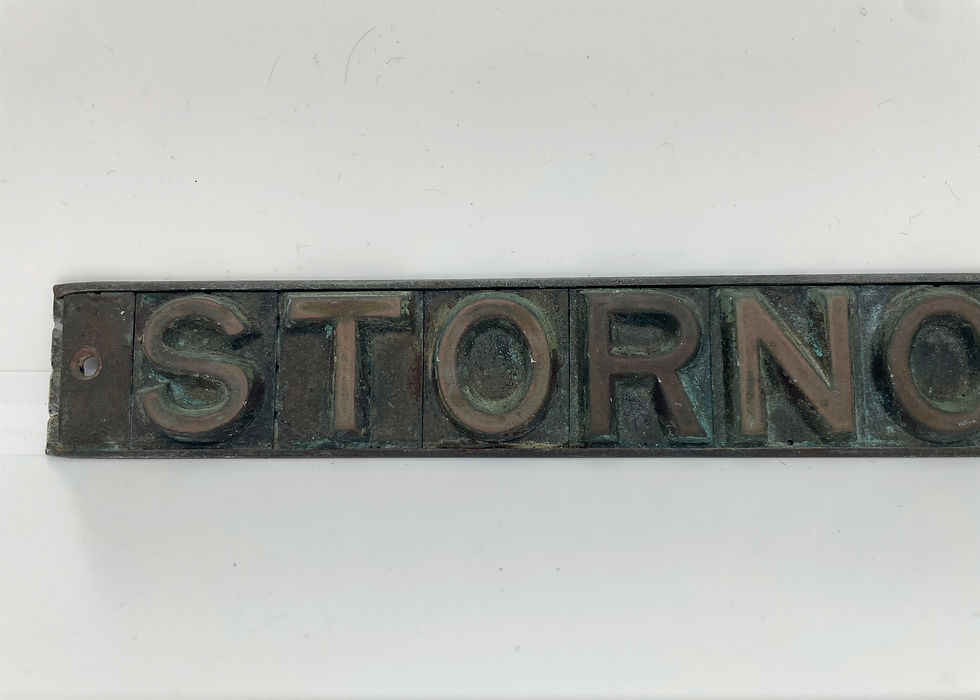 Aged copper sign