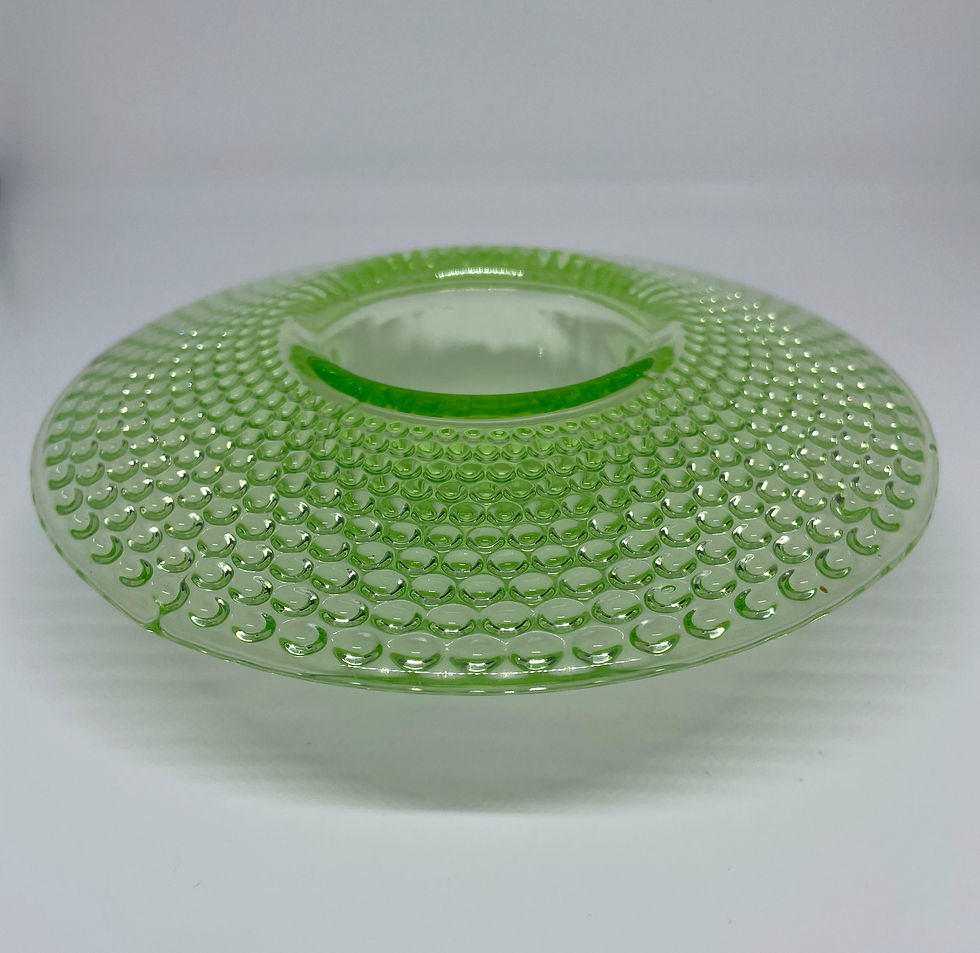 Thumbnail: uranium glass green bowl