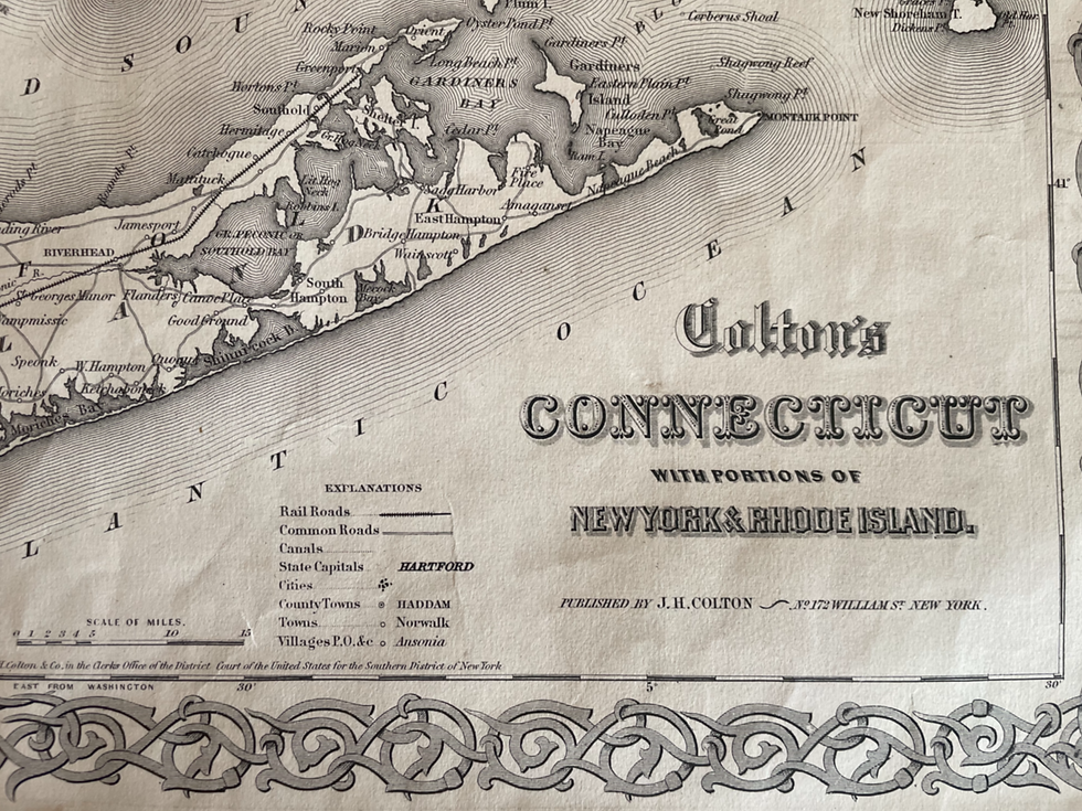 antique map of Connecticut