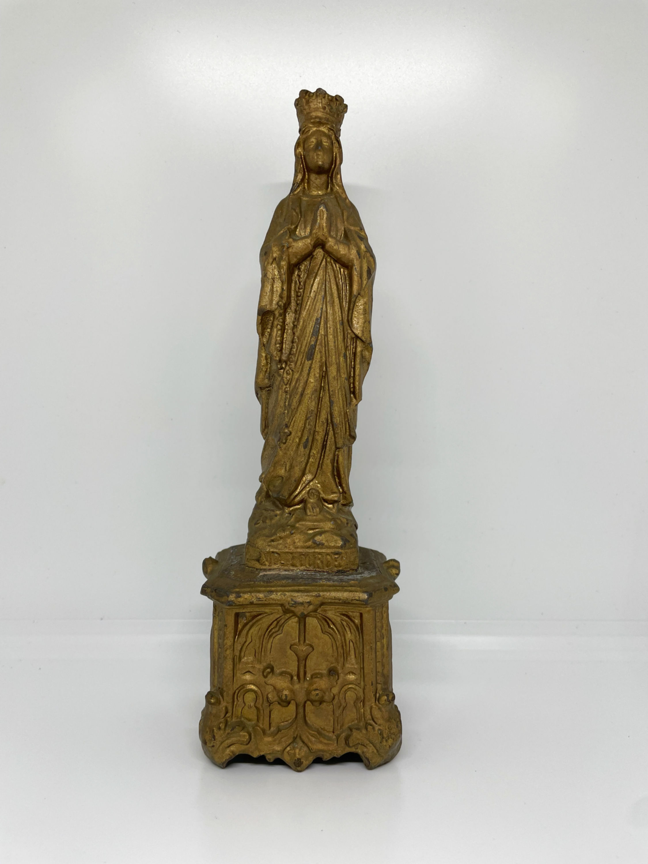 vintage Virgin Mary gilded statue