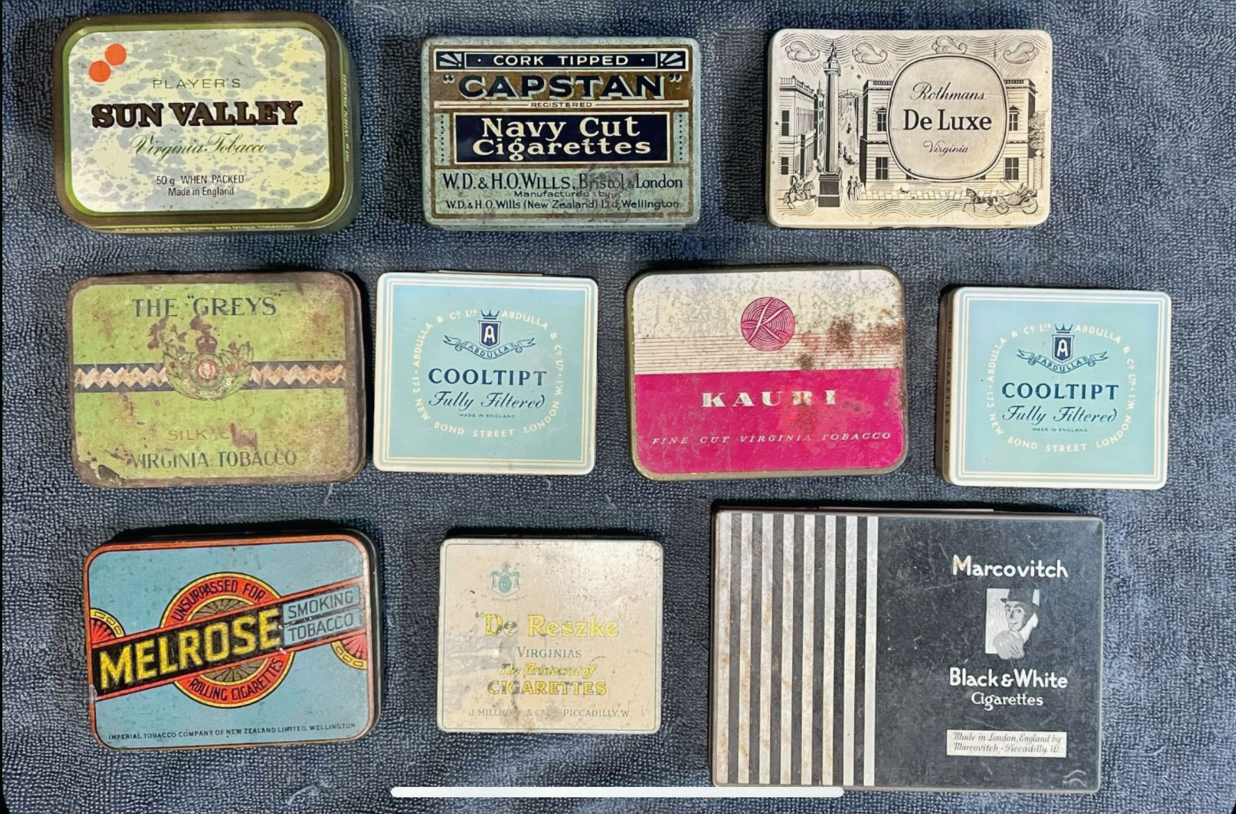 vintage cigarette tins