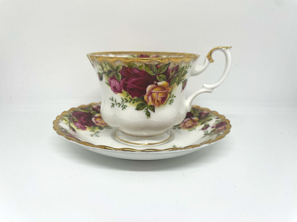 Floral cup and saucer