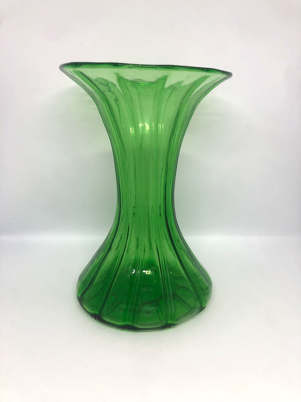 Thumbnail: vintage green glass vase