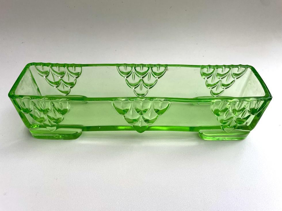 Thumbnail: Uranium glass trough vase